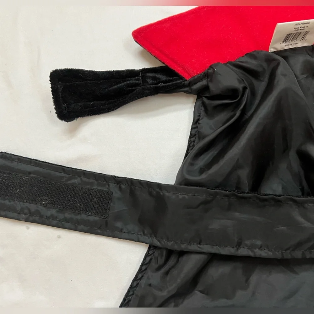 Devil Dog Costume Top Paw Halloween Size M 2 Pieces Hat With Horns and Cape Pup